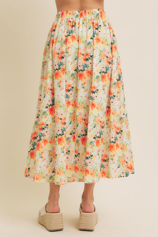 Floral Maxi Skirt With Pockets