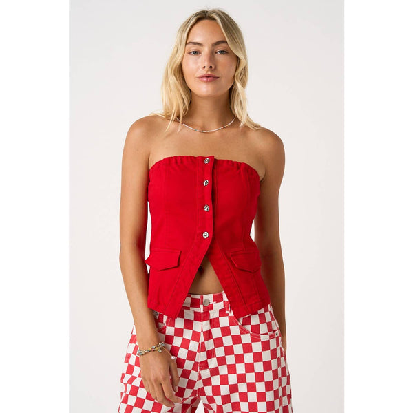 mittoshop - SPLIT HEM BUTTONED TUBE TOP