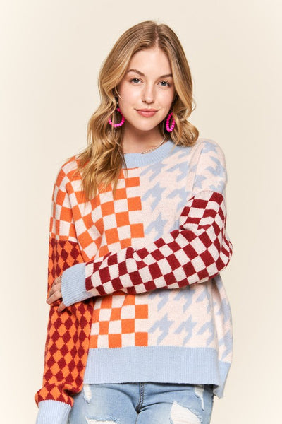 Checkered and Houndstooth Sweater