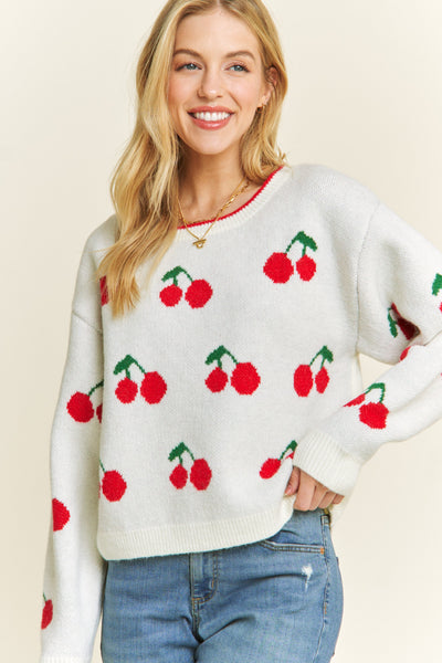 Cheerful In Cherries Sweater