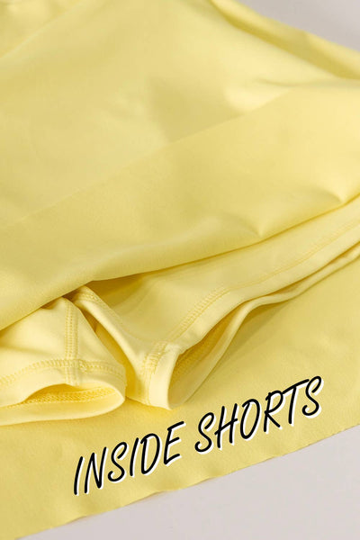 VERY J - NS50157-Layered Bottom Activewear Skirt W/ Inside Shorts
