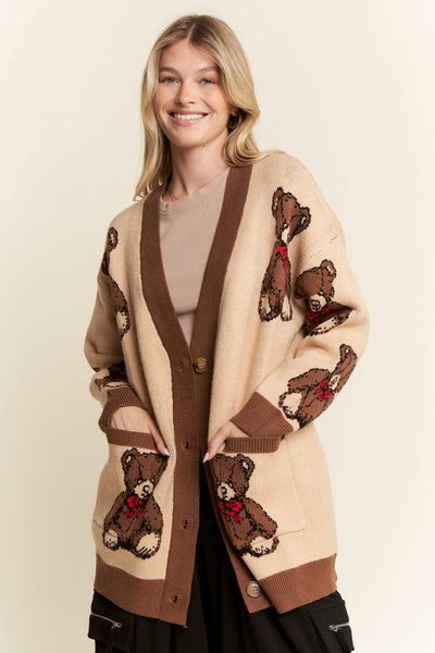 Beary Adorable Oversized Cardigan