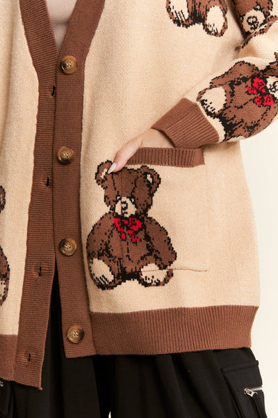 Beary Adorable Oversized Cardigan