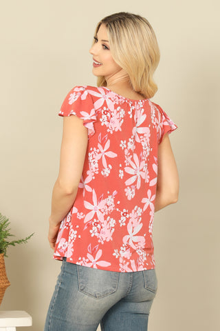 Scoop Neck Floral Top