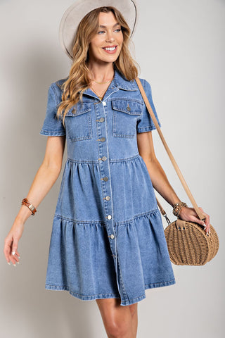 Denim Ruffle Dress