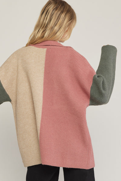 Mauve Color Block Shacket
