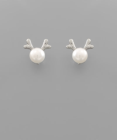 Pearl Reindeer Earrings