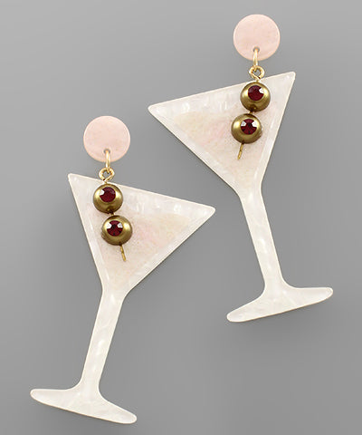 Martini Glass Acrylic Earrings