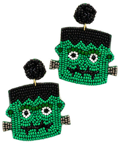 Beaded Frankenstein Earrings