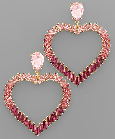 Stone Heart Earrings