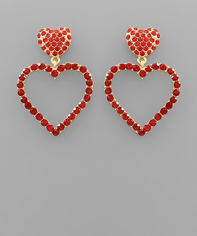 Outline Heart Dangle Earrings