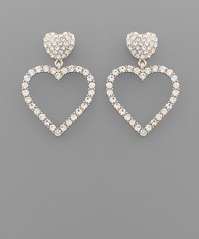 Outline Heart Dangle Earrings
