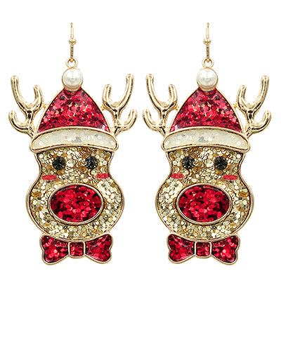 Red Nose Reindeer Earrings
