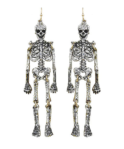 Glitter Skeleton Earrings