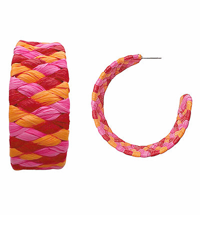 Wrapped Raffia Gradual Hoops