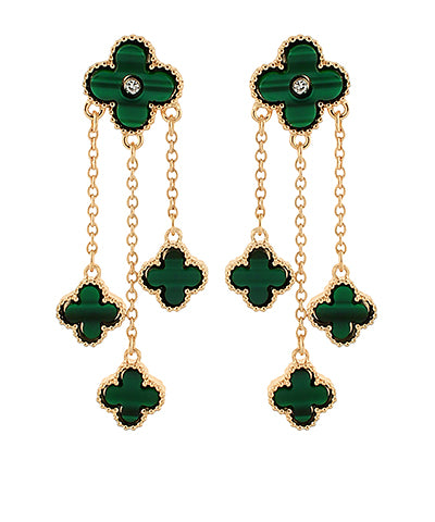 Clover Acetate 3 Drop Earrings