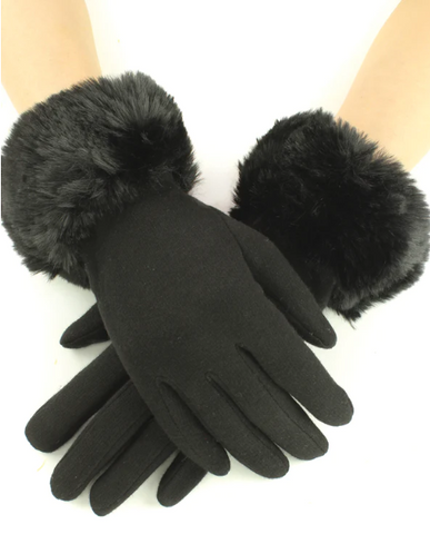 Faux Fur Cuff Gloves