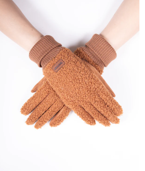 Fuzzy Faux Lamb Wool Gloves