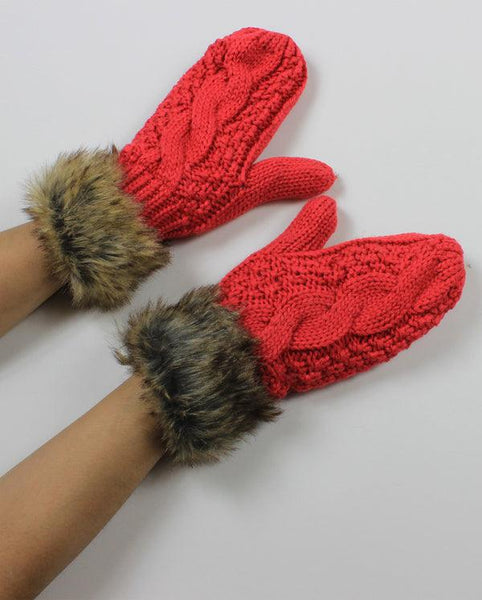 Cable Knit Mittens - Multiple Colors
