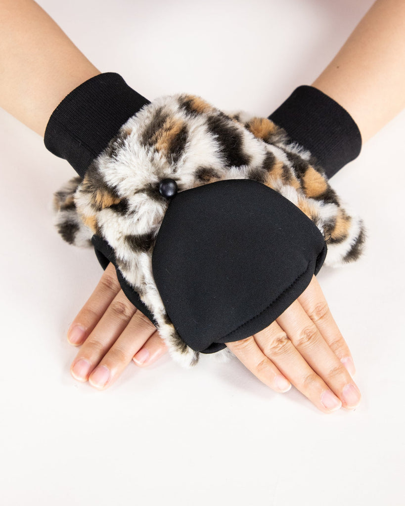 Leopard Convertible Mittens