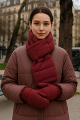 Ribbed Puffer Keyhole Scarf - Multiple Colors