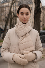 Ribbed Puffer Keyhole Scarf - Multiple Colors