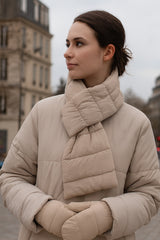 Ribbed Puffer Keyhole Scarf - Multiple Colors