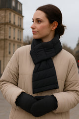 Ribbed Puffer Keyhole Scarf - Multiple Colors