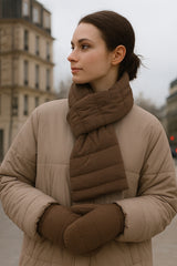 Ribbed Puffer Keyhole Scarf - Multiple Colors