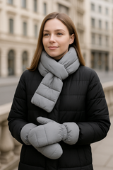 Ribbed Puffer Keyhole Scarf - Multiple Colors