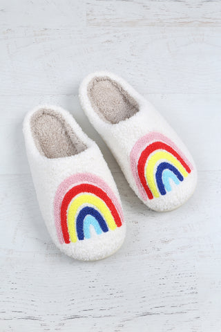 Rainbow Fleece Slippers