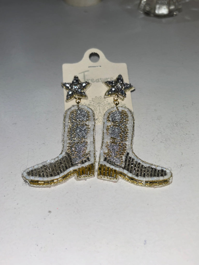 White Sparkle Cowgirl Boots
