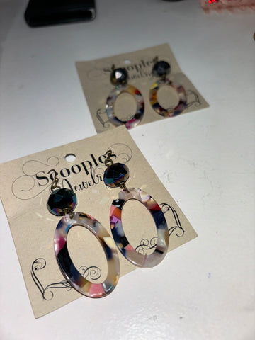 Marble Oval Earrings