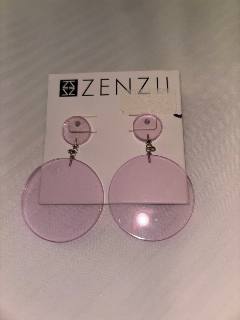 Zenzii Pink Circle Dangle Earrings