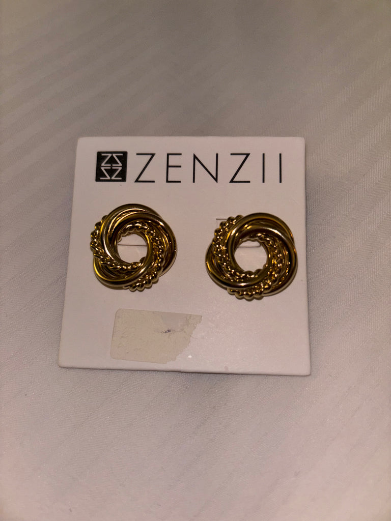 Zenzii Gold Circle Stud Earrings