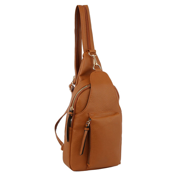 Vegan Leather Convertible Backpack Sling Bag