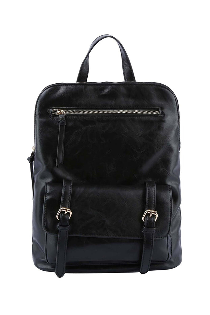 Vegan Leather Convertible Backpack/Crossbody