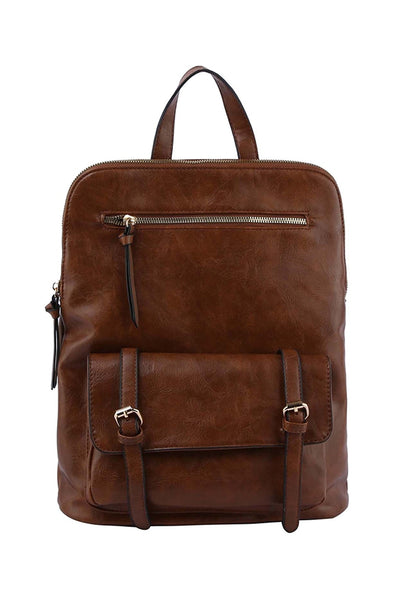Vegan Leather Convertible Backpack/Crossbody