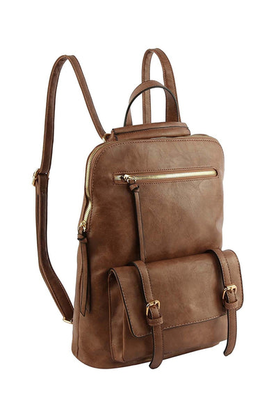 Vegan Leather Convertible Backpack/Crossbody