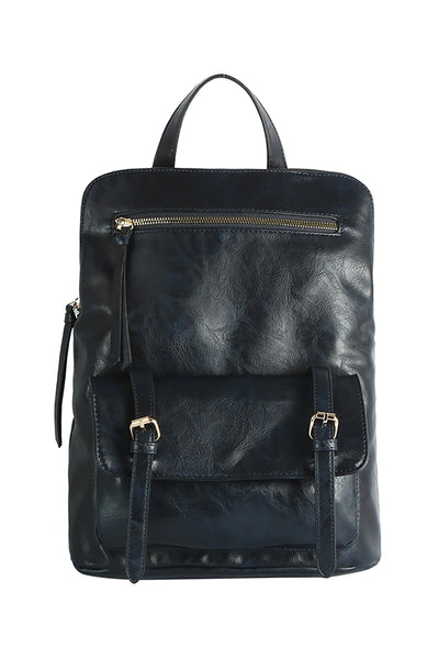 Vegan Leather Convertible Backpack/Crossbody