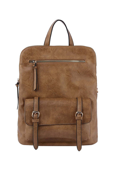 Vegan Leather Convertible Backpack/Crossbody