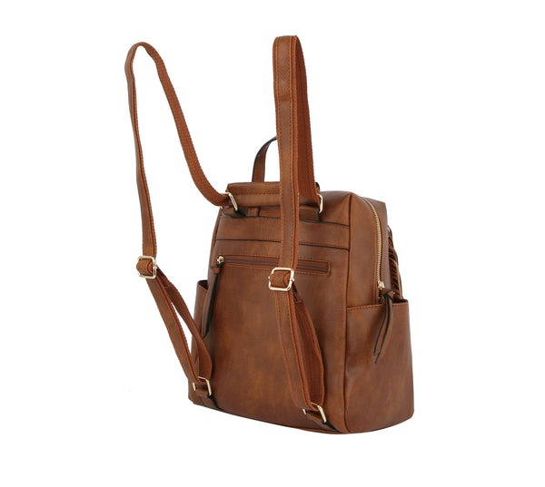 Vegan Leather Convertible Fringe Backpack/Crossbody