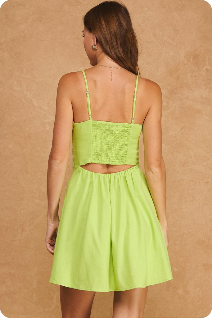 Lime in Bloom Mini Dress Large