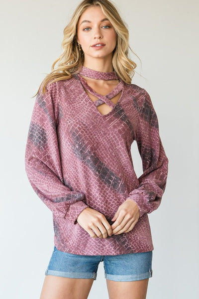 Snake Print Choker Top