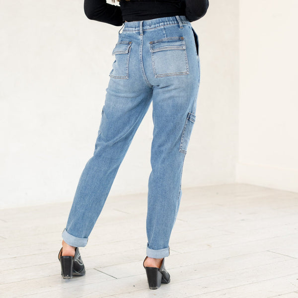 Judy Blue Cuffed Cargo Jeans With Drawstring