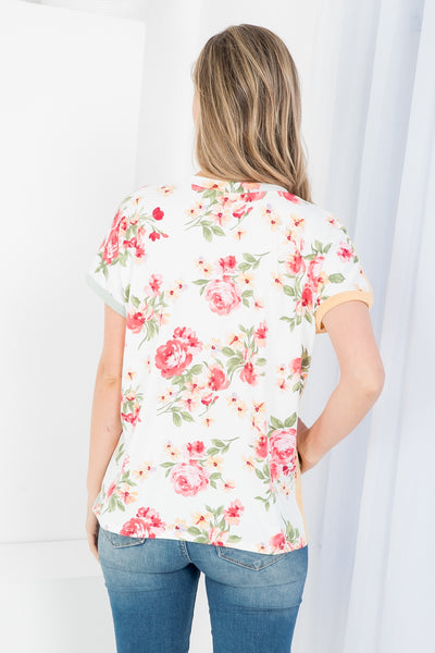 Sage & Mustard Floral Print Top