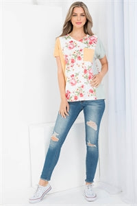 Sage & Mustard Floral Print Top