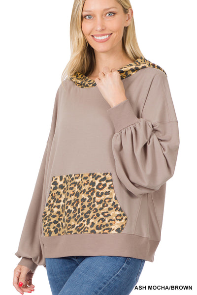 Super Soft French Terry Leopard Hoodie - 4 Colors