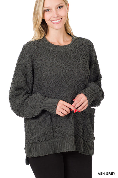 Super Soft Popcorn Pocket Sweater - 3 Colors