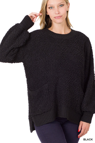 Super Soft Popcorn Pocket Sweater - 3 Colors